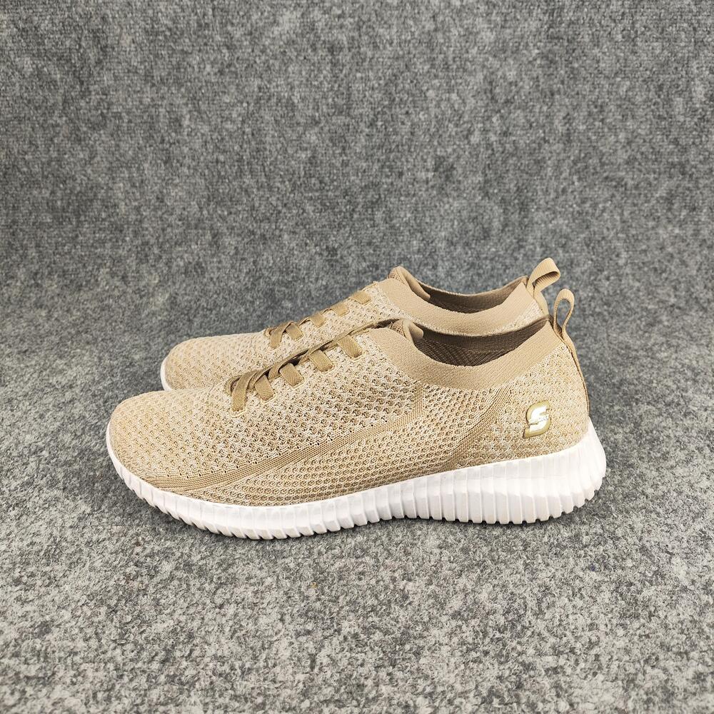 Skechers Shoes Womens Size 9 Beige Mesh Comfort Walking Sneakers F190-2